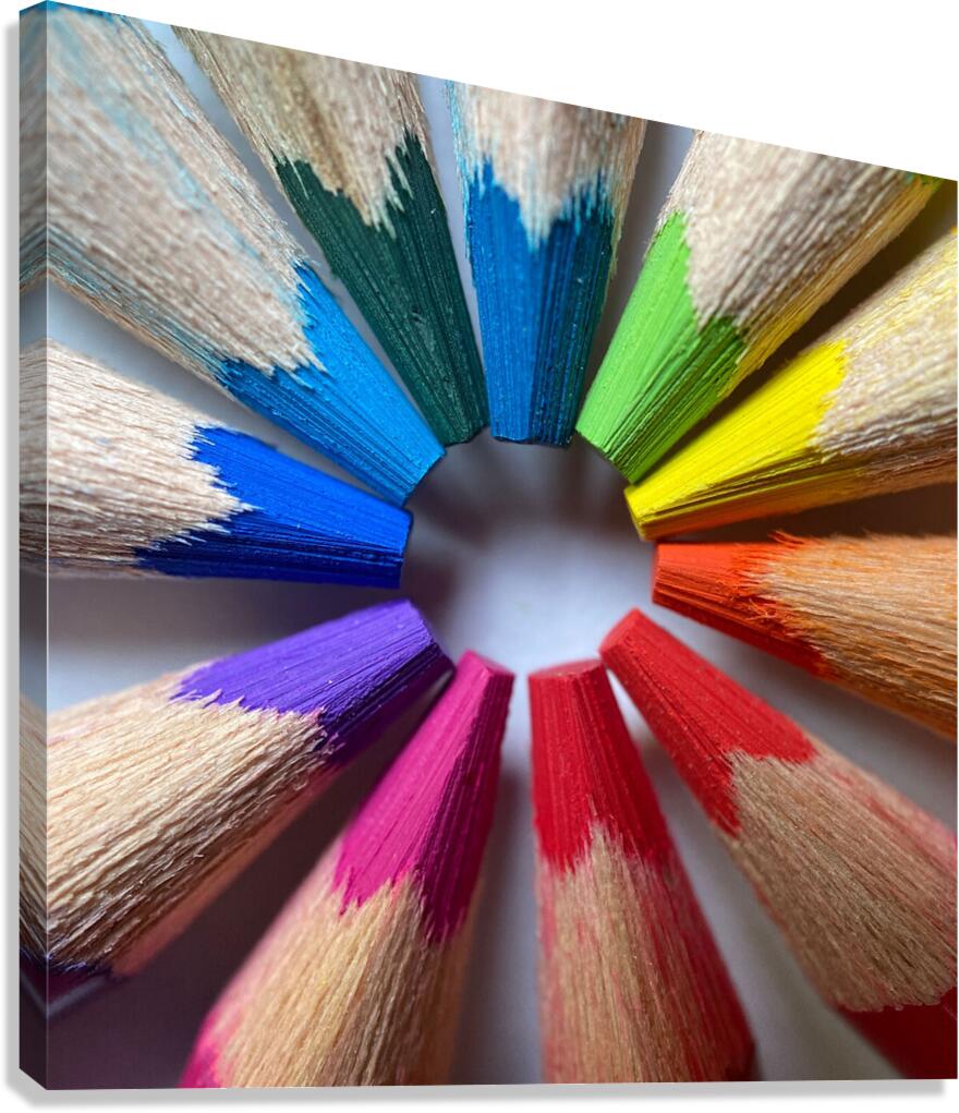 Pencil Crayon Rainbow Canvas Print