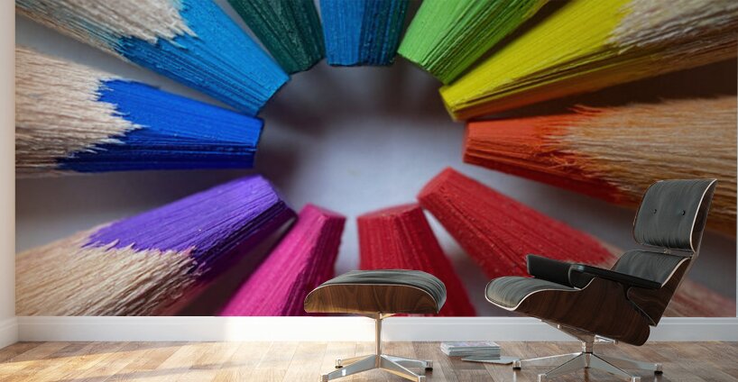 Pencil Crayon Rainbow Wall Murals