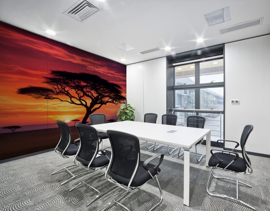 Acacia Tree on Serengeti AI Wall Printing